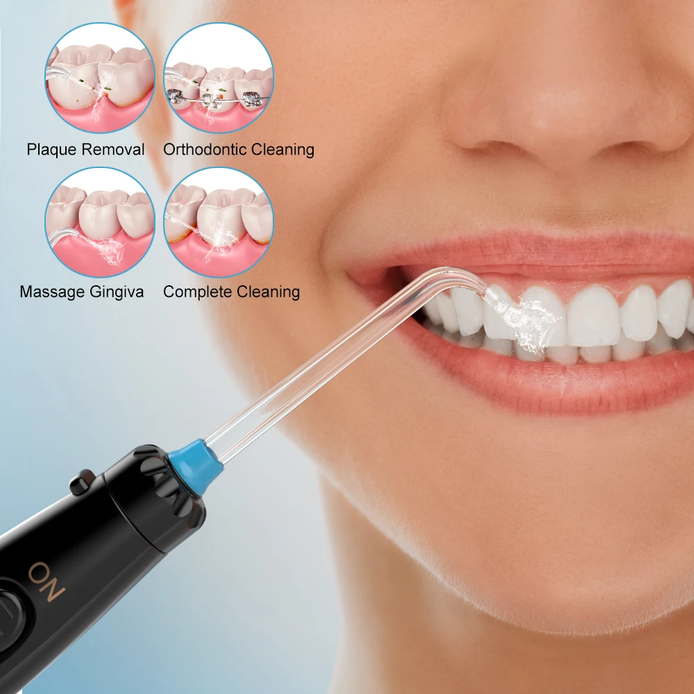 Fairywill Oral Irrigator Water Flosser Dental Electric 600ML WaterTank 10 Level 8 Jet Tips untuk Behel Teeth Cleaner untuk Keluarga