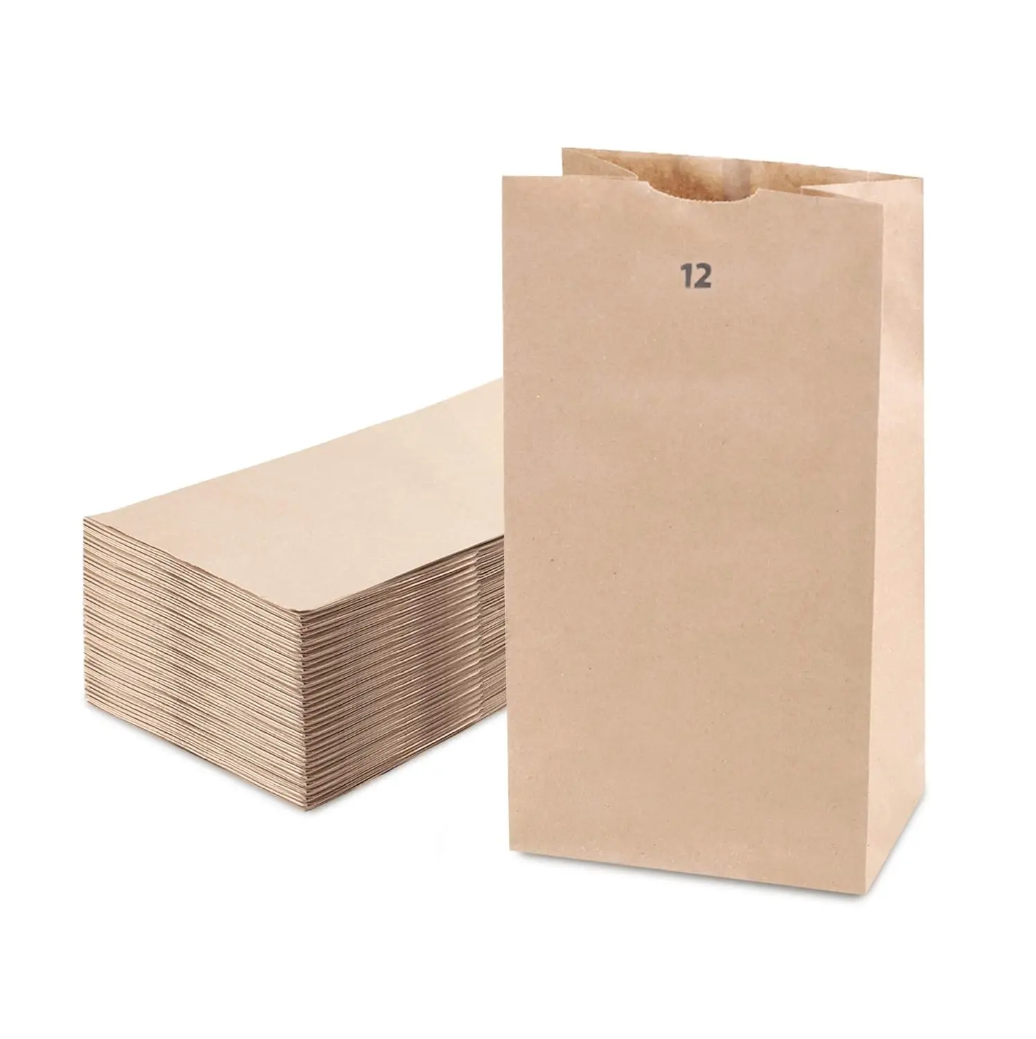 Durable Paper Bags Bulk for Packing, Delivery, Take Out, Grocery, Retail Shopping, Premium Kraft Paper Sack for Snacks