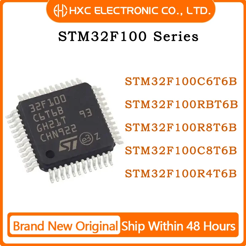 5PCS STM32F100 STM32F100C6T6B STM32F100RBT6B STM32F100R8T6B STM32F100C8T6B STM32F100R4T6B