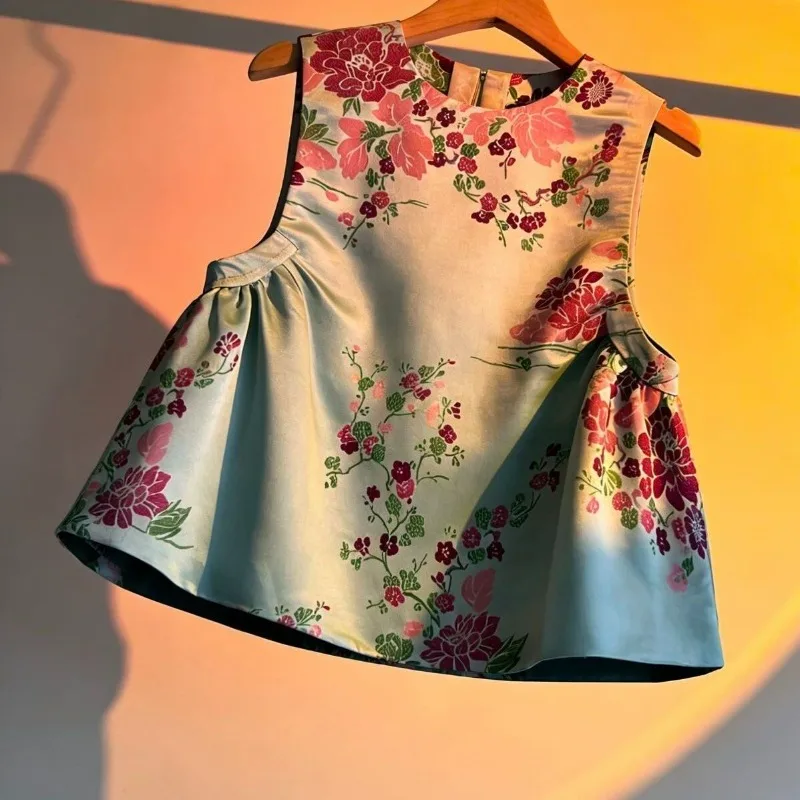 

Super Good-looking Design Sense New Chinese Style Vest 2026 Summer New Round Neck Gentle and Versatile High-end Top Fashionable