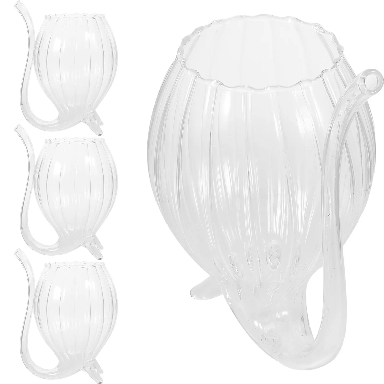 4Pcs Vampire Wine Glass Set Premium Crystal Glass Creative Design Smooth Rim for Wine Whisky Cocktails Bar Party Gift