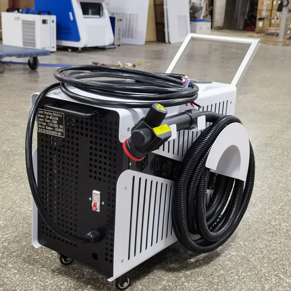 

200W Pulsed Laser Cleaning Machine for Remove Rust Oil Paint Metal Wood Air Cool Laser Aluminum Oxide Layer Model Cleaning