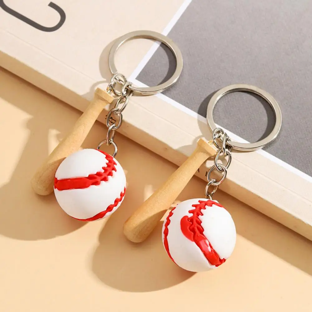 Baseball Pendant Key Holder Sports Style PVC Baseball Pendant Keyring Baseball Theme Key Chain Portable Car Bag Accessory