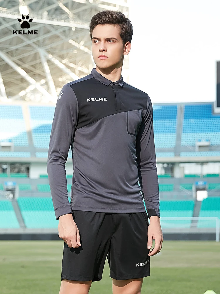 

Kelme униформа рефери с длинными рукавами, осенне-зимняя тренировочная спортивная одежда, профессиональный комплект костюма рефери для футбола, баскетбола