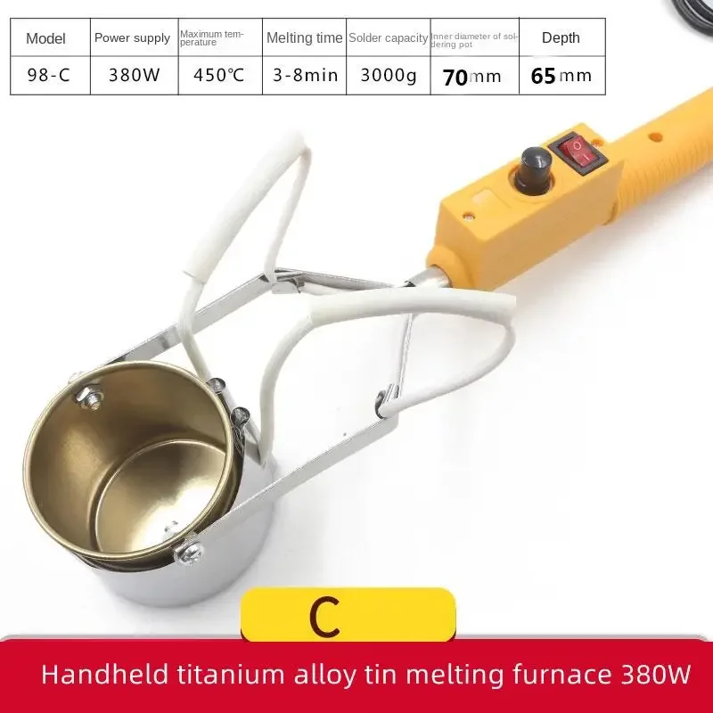 Portable Soldering Tin Pot High-power Electric Melting Tin Pot Melting Tin Furnace Hand-held Home Small Lead Melting Furnace