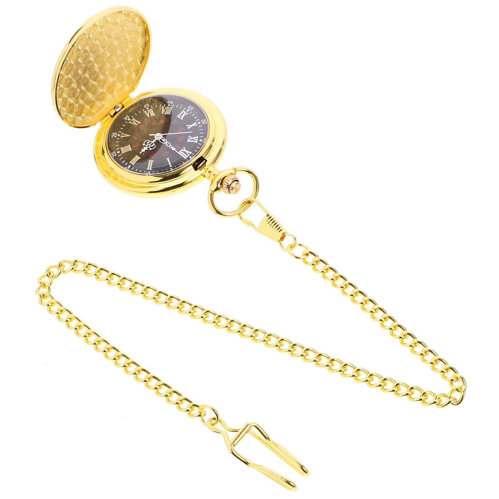 

1Pcs Retro Pocket Watch Alloy Durable Classic Quartz Two-Faced Vintage Design Long Chain Necklace Classic Pocket Watch