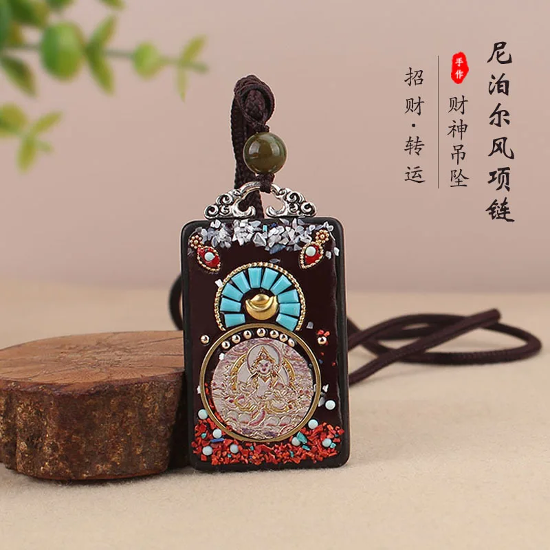 DIY accessories Internet celebrity live broadcast explosion ethnic style thangka ebony sweater chain Nepal Ping An brand exotic
