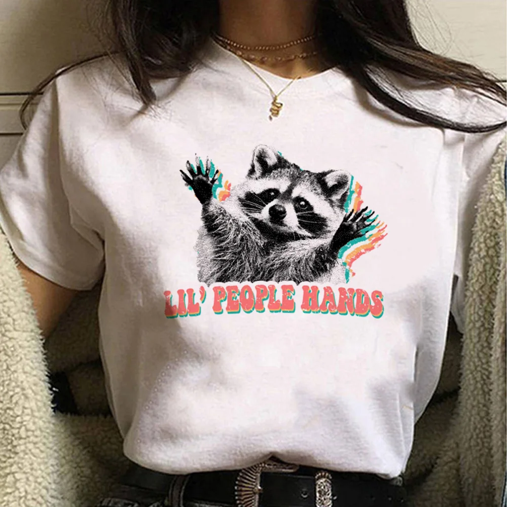 Racoon t shirt women funny graphic Japanese t shirt female harajuku manga anime clothing