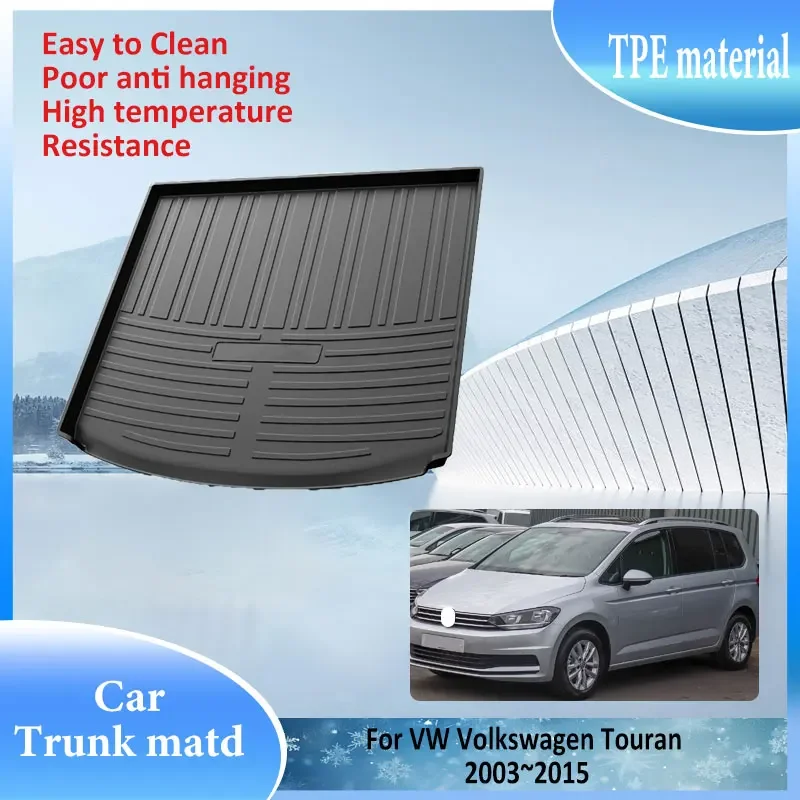 

For VW Volkswagen Golf Touran 2003~2015 TPE Material Trunk Mat Rear Cargo Liner Waterproof Protector Storage Pad Car Accessories