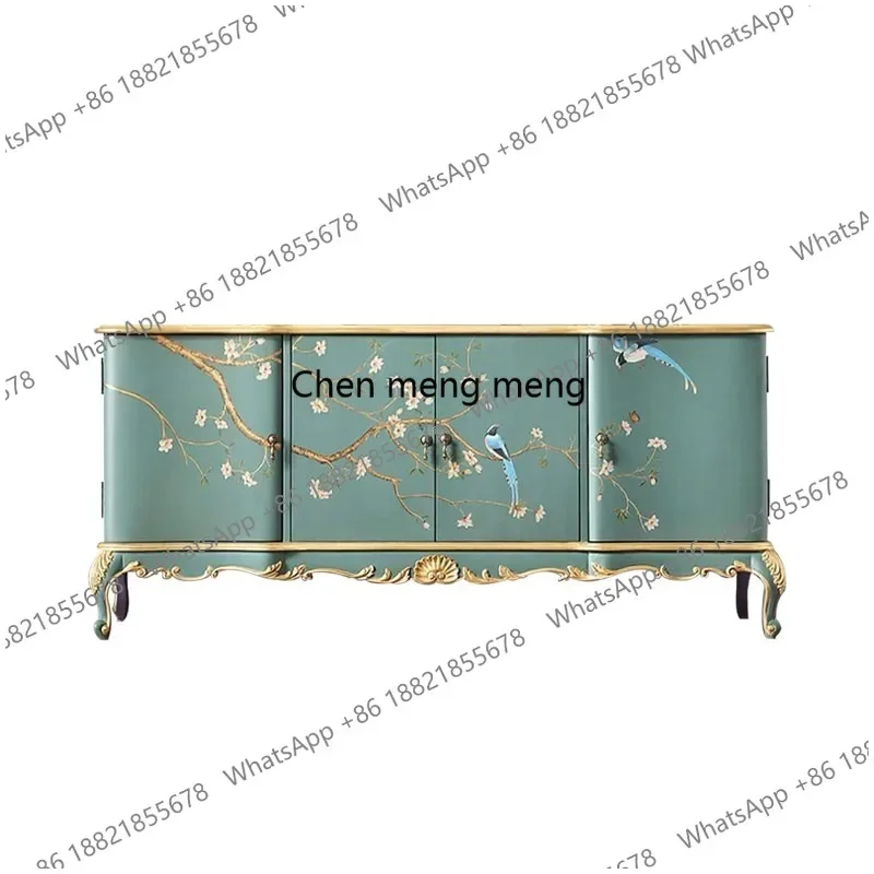 M45 French retro style dining side cabinet painted decoration household locker storage entrance cabinet