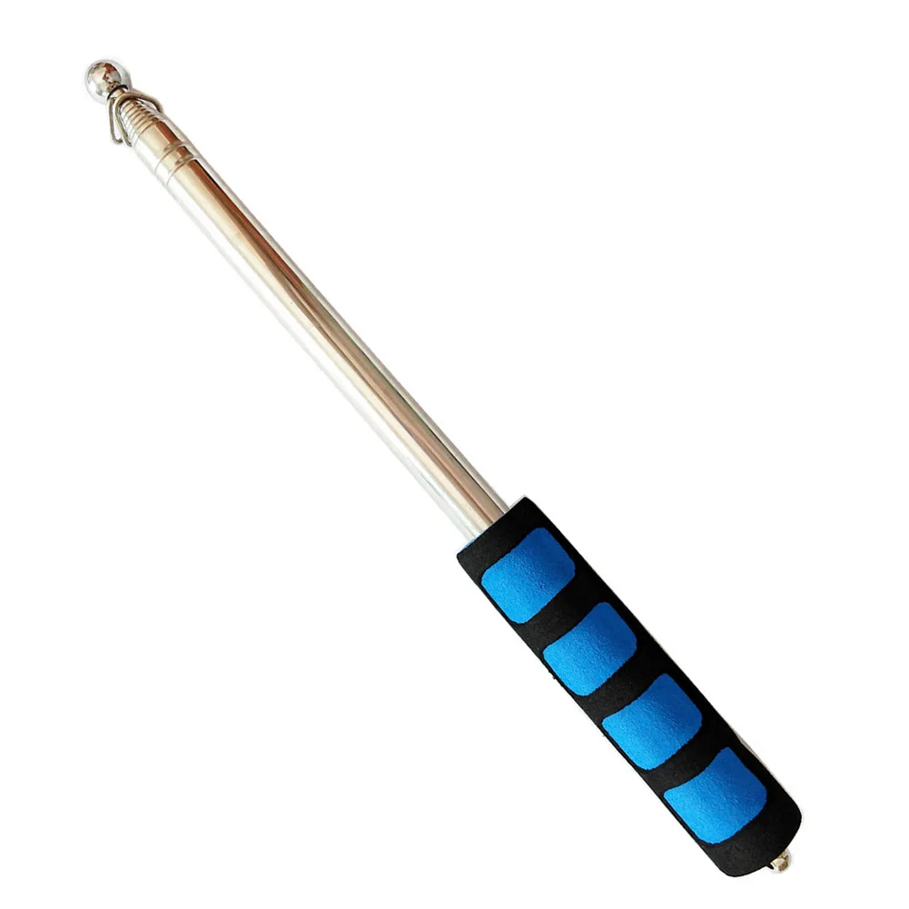 200cm 6.56 Ft Telescopic Strechable Flag Pole Stainless Steel Lightweight Sponge Handle Portable Pole Flag Waving Flagpole