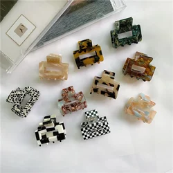 Mini pinces à cheveux en acétate pour femmes, accessoires de coiffure, rectangulaires, géométriques, creuses, colorées, de petite taille