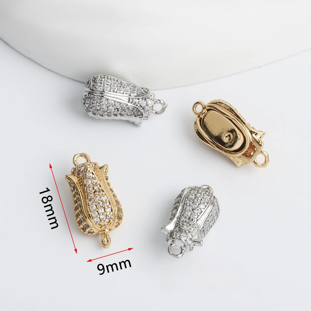 1 Piece Copper Gold-plated Tulip Insert Bar Buckle Pearl Necklace Bracelet Connecting Buckle DIY Accessories Accessories
