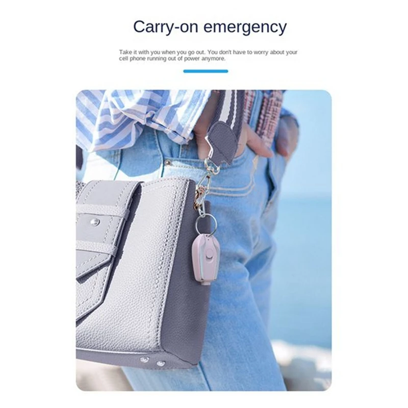 1200Mah Portable Mini Power Bank Keychain Powerbank Mobile Phone Spare External Battery For Smartphone,Type-C A