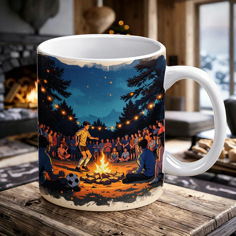 

Circles of Connection A Campfire Gathering Mug Coffee Cup Ceramic Cup with a bottle opener function of 2026 Major Football Event