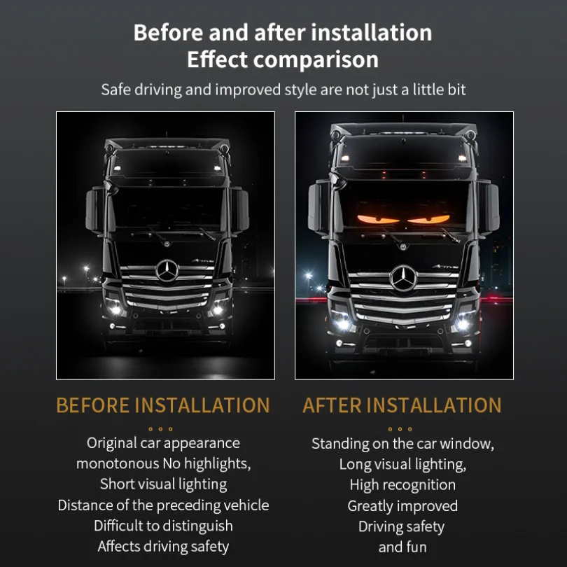 Devil's Eye LED Flexible Screen Car Interior Light Truck Window Decorative Light Personalized Universal