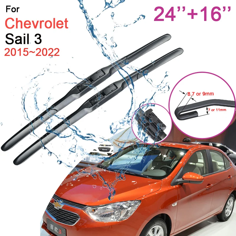 

Car Windshield Wiper Blades For Chevrolet Sail 3 Aveo 2015 2016~2022 Front Window Windscreen Frameless Rubber Wiper Accessories