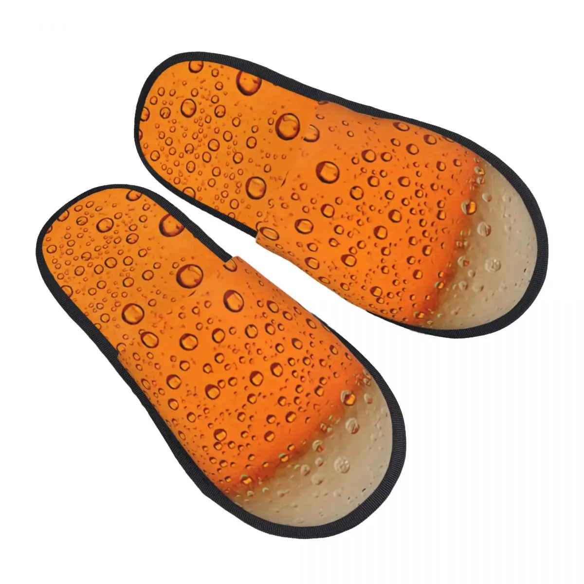 Custom Funny Beer Realistic Bubbles Foam Soft Memory Foam House Slippers Women Drinking Lover Cozy Warm Anti-skid Sole Slipper