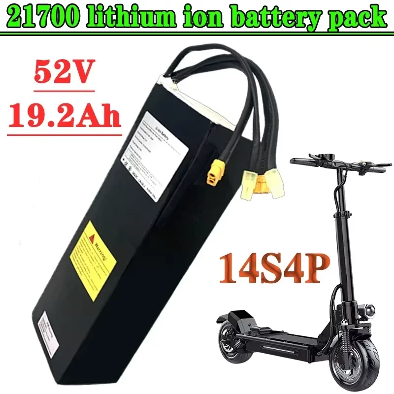

21700 14S4P 52V 19.2Ah Li-ion Battery Pack for Dual Drive Electric Scooter Replacement Rechargeable Cells XT60 Discharging Inte