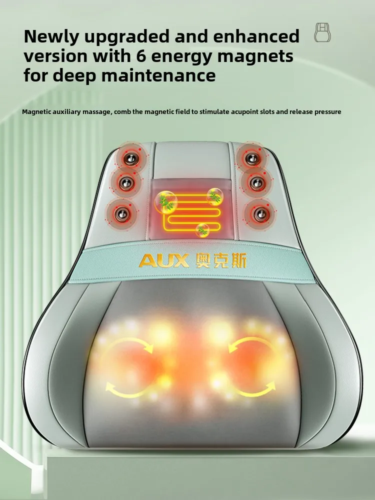 Multifunctional Kneading Massage Cushion For Shoulder Neck Back Waist Whole Body Suitable For Car And Household Use