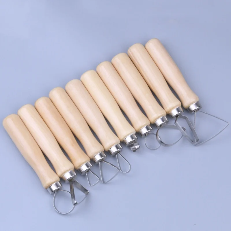 Bview Art 10pcs Clay Sculpting Tools Wooden Handle Carvers for Pottery Ceramic Clay Modeling