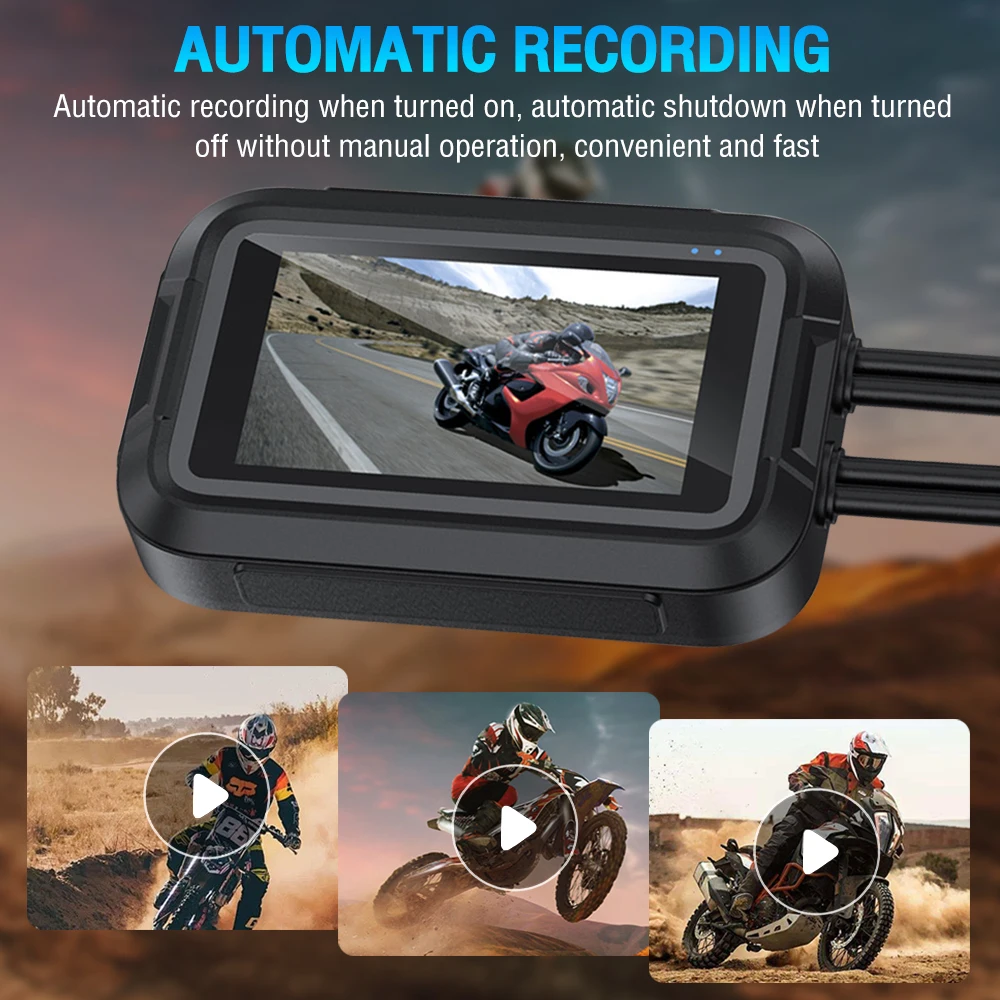 

Dual 1080P Motorcycle DVR Full Body Waterproof Moto Camera WiFi GPS Dash Cam Front Rear Driving Video Recorder Black Box