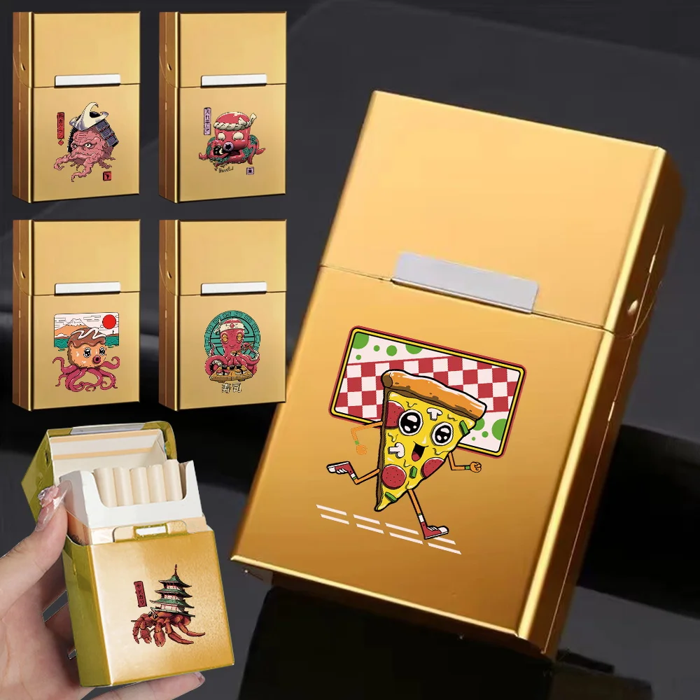 

Durable Dustproof Cigar Organizer Box with Magnetic Buckle Waterproof Cigarette Accessories Cute Monster Pattern
