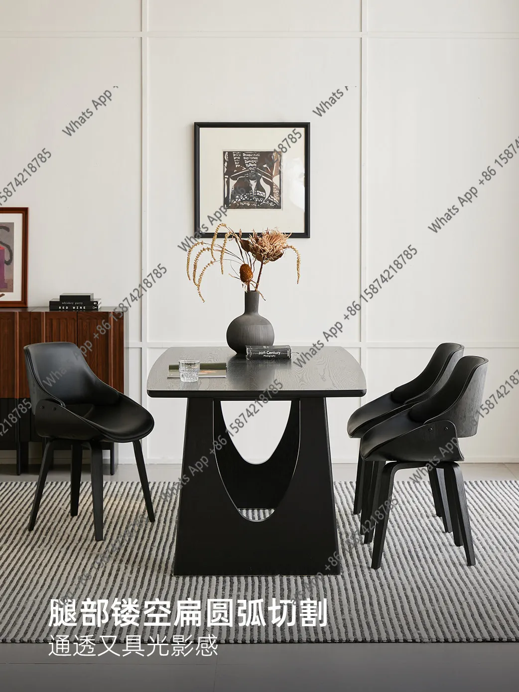 All solid wood ash wood dining table high-end atmospheric workbench medieval silent wind restaurant large board table