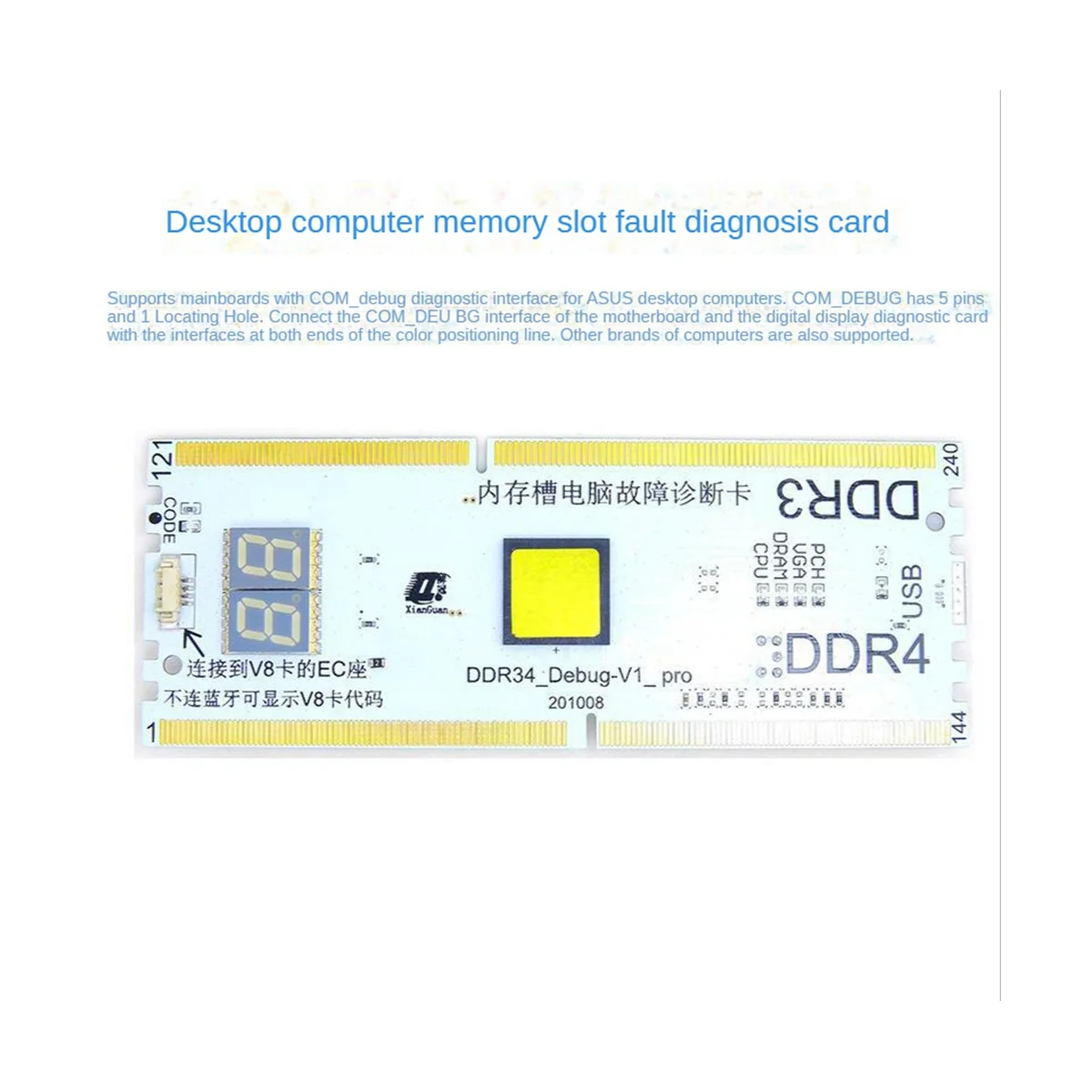 Imagem -06 - Laptop Desktop Slot de Memória Placa Mãe Ddr3 Ddr4 Notebook Cartão Analisador Diagnóstico Teste para Ddr3 4