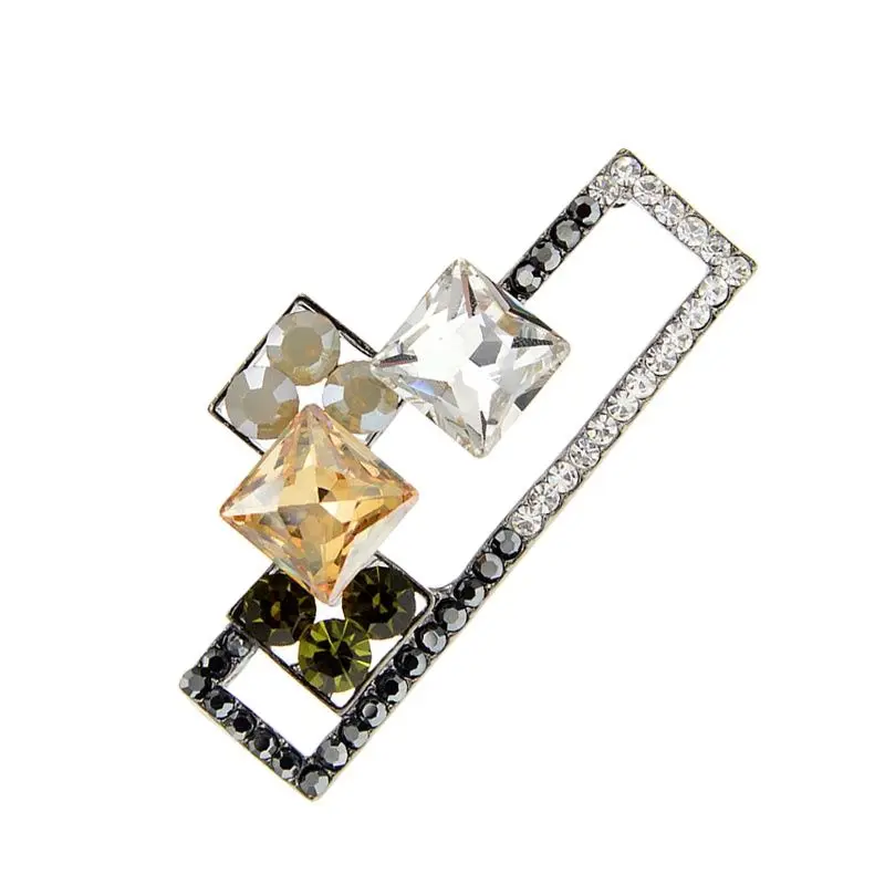 CINDY XIANG Shining Rhinestone Geometric Vintage Elegant Brooches For Women High Quality Crystal Pin Coat Jewelry