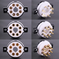 1Piece EIZZ NEW 8Pin Tube Socket Golden Plate Copper Pin For KT88 KT66 EL34 6SN7 5881 6V6 5U4G 6550 CV181 Tube Amplifier HIFI