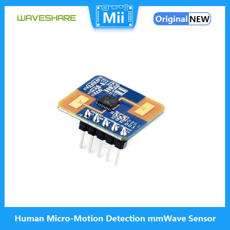 Waveshare Human Micro-Motion Detection mmWave Sensor, 24GHz mmWave Radar, Based On S3KM1110, Adopts FMCW Technology