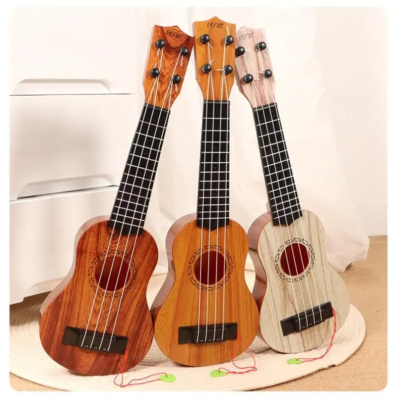 1Pcs Learning Educational Gifts 26/35cm Kids Guitar 4 Strings Musical Instrument With Paddles Simulating Yukrili Musical Toy