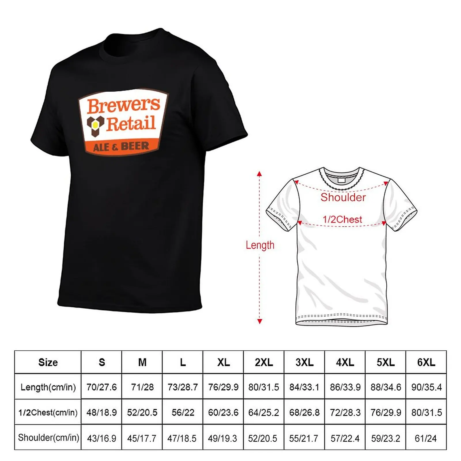 Brewers Retail T-Shirt Soft Casual Short Sleeve Cotton Tee