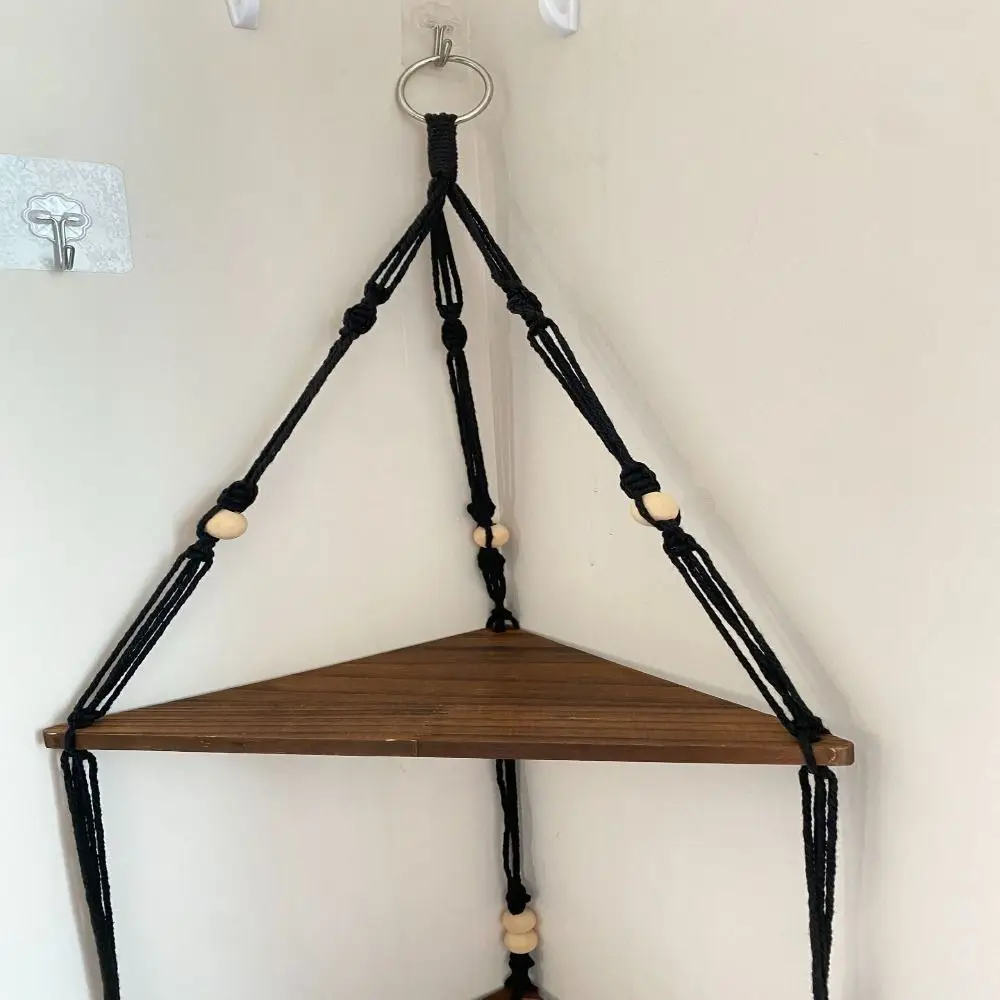 متعددة الأغراض هامش شرابة النبات السنانير المنسوجة يدويا بوهو النباتات المنزلية الشماعات بسيطة جدار قلادة اناء للزهور الجرف زارع الرف #2