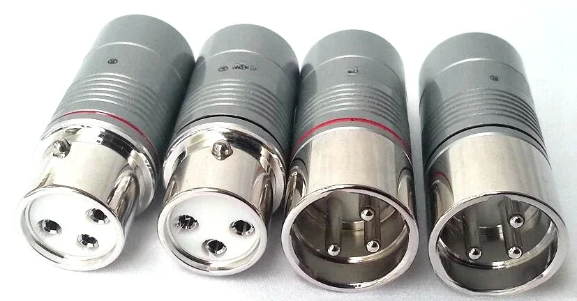 XLR solderless balancer XLR plug socket socket phosphor bronze rhodium-plated, non-magnetic, tellurium copper gold-plated