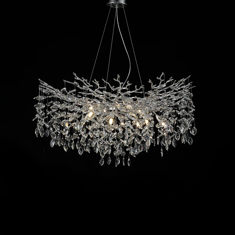 

High - Quality Light Luxury G9 Led - Lit Circular Creative Crystal Chandelier, Ideal Ceiling Pendant For Modern Atmosphere