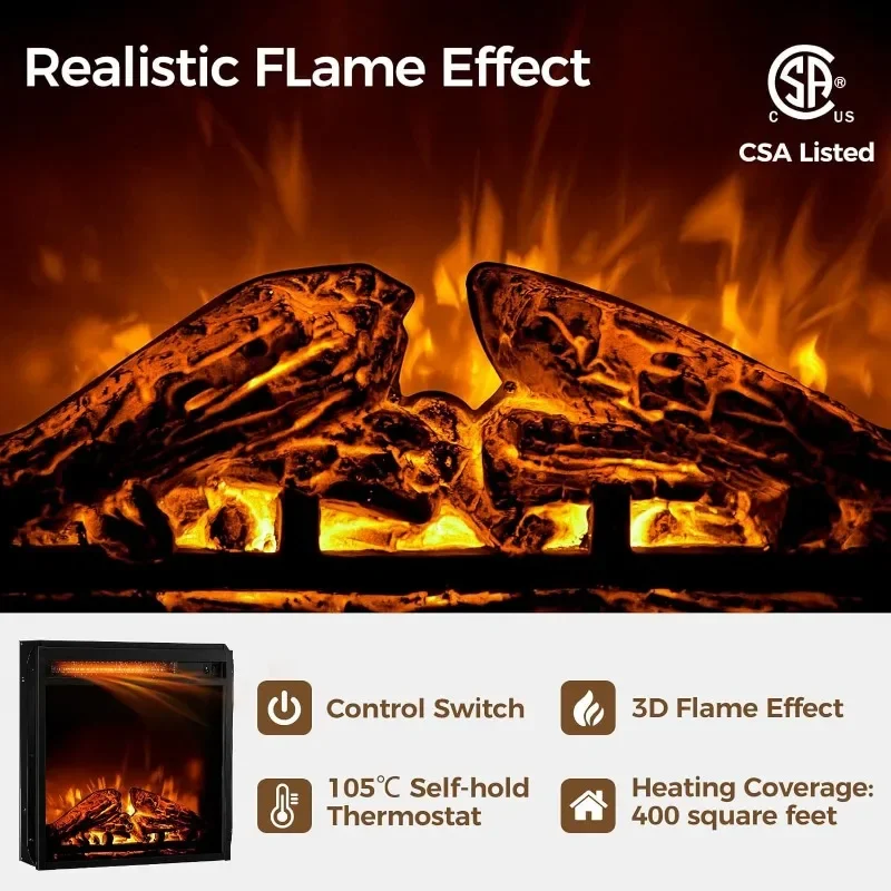 Каминная подставка для телевизора Rolanstar со светодиодной подсветкой и розетками, ТВ-консоль для развлекательного центра 32–43 дюйма, 50 дюймов, 55 дюймов, 65 дюймов