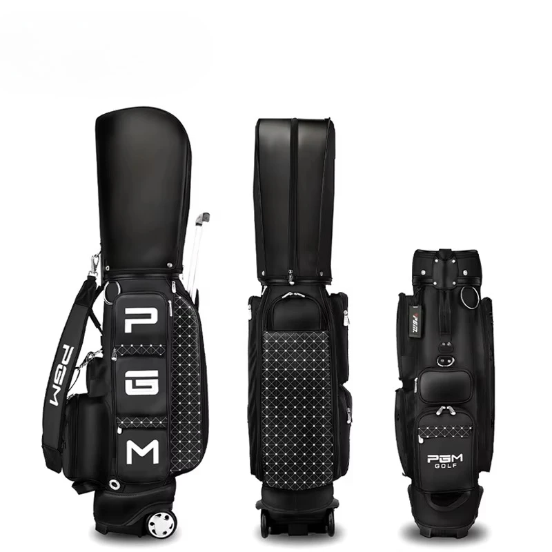 

High Quality Plaid Hidden Trolley Golf Cart Bag with Waterproof PU Wheels Good Quality-QB036