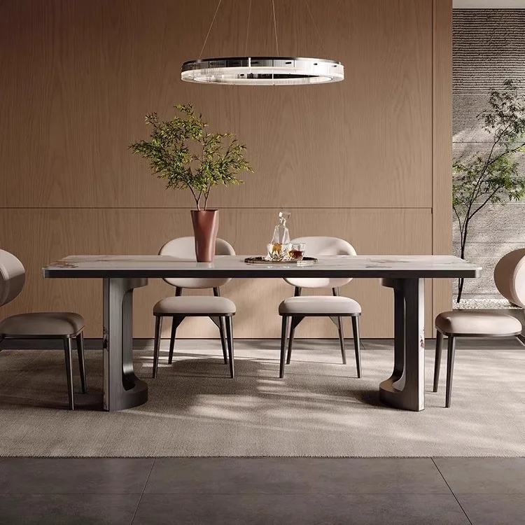 Dining table Modern light luxury square table Small household dining table