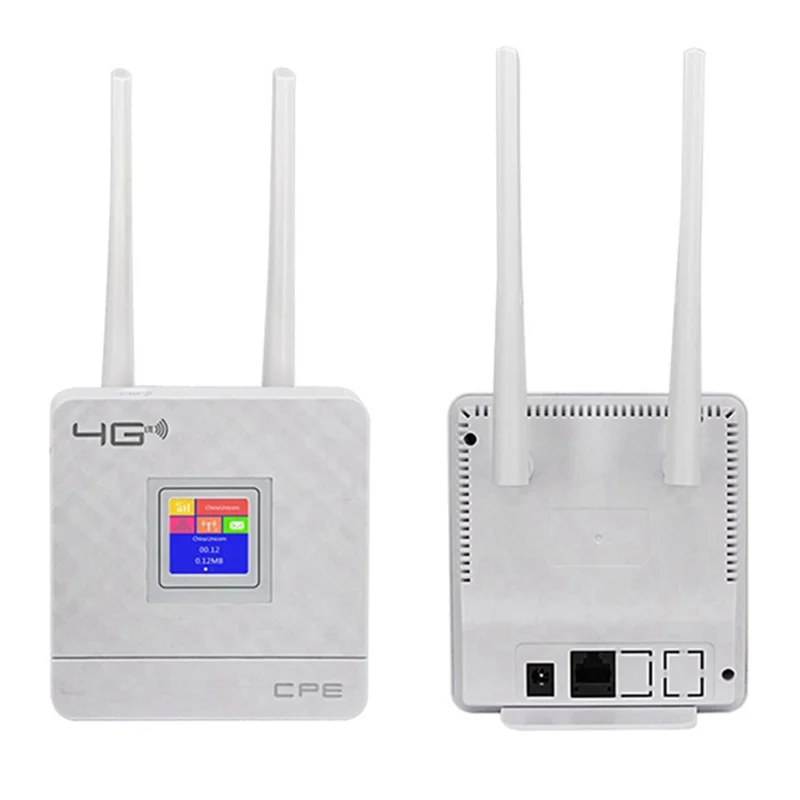 FULL-4X CPE903 LTE บ้าน 3G 4G 2 เสาอากาศภายนอกโมเด็ม WiFi CPE Wireless Router พร้อมพอร์ต RJ45 และซิมการ์ดสล็อต US Plug