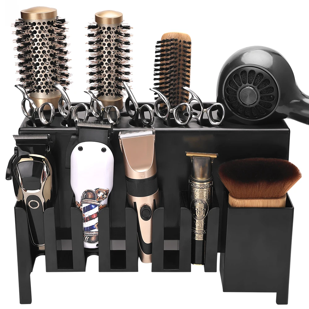 

Professional Wall Mount Barber Electric Clipper Holder Salon Beauty Organizer Hairdressing Styling Tools Storage Rack