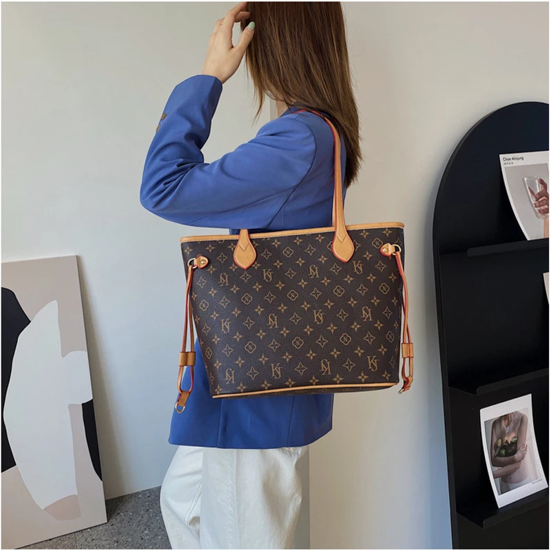 

Женская 2024, новая текстурированная сумка-тоут подмышками, винтажная сумка через плечо, дорожная и рабочая сумка, модные сумки большой вместимости