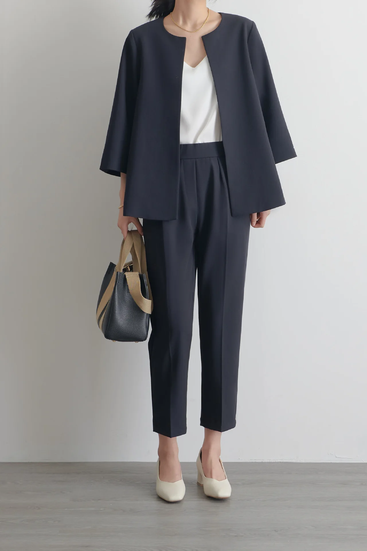 Spring Summer New Fashion Women's Solid Color Casual Trendy Loose Elegant 2 Piece Sets O-neck Cardigan Coats Straight Trousers