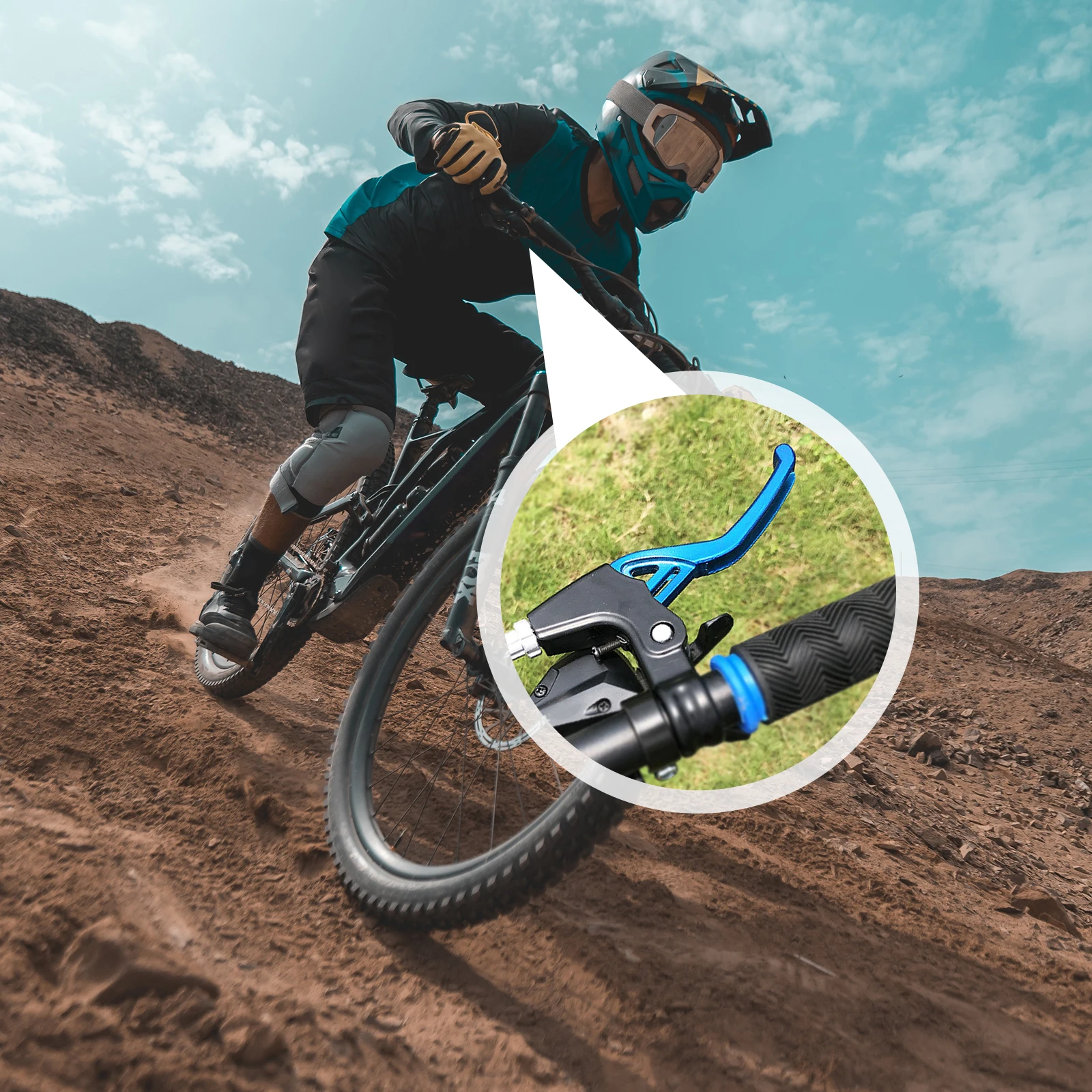 

1Pair Bike Brake Lever Aluminum Durable Metal Brake Handles Replacement Parts Lightweight for Mountain Bikes