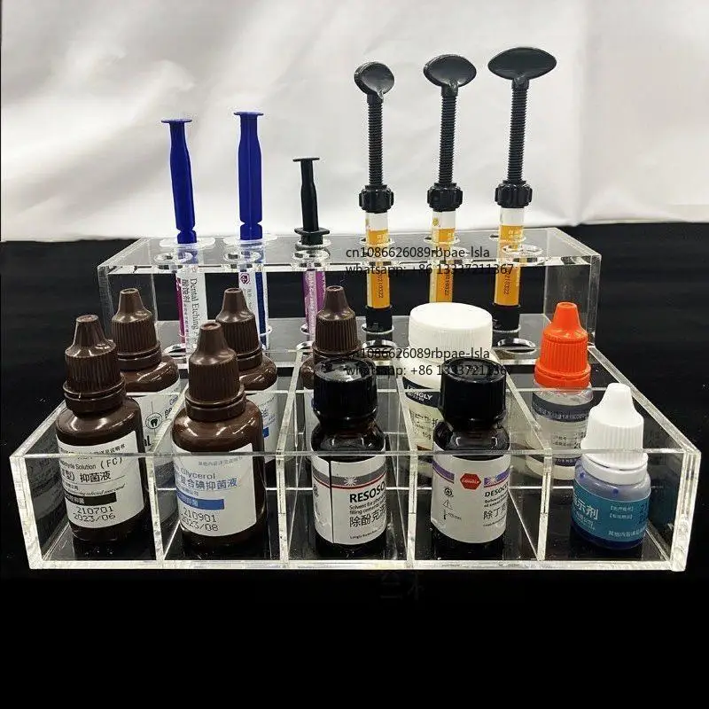 Dental Acrylic Organizer  Resin Adhesive Applicator Holder Dentist Tools Oral Material Storage Applicator Dispenser Box