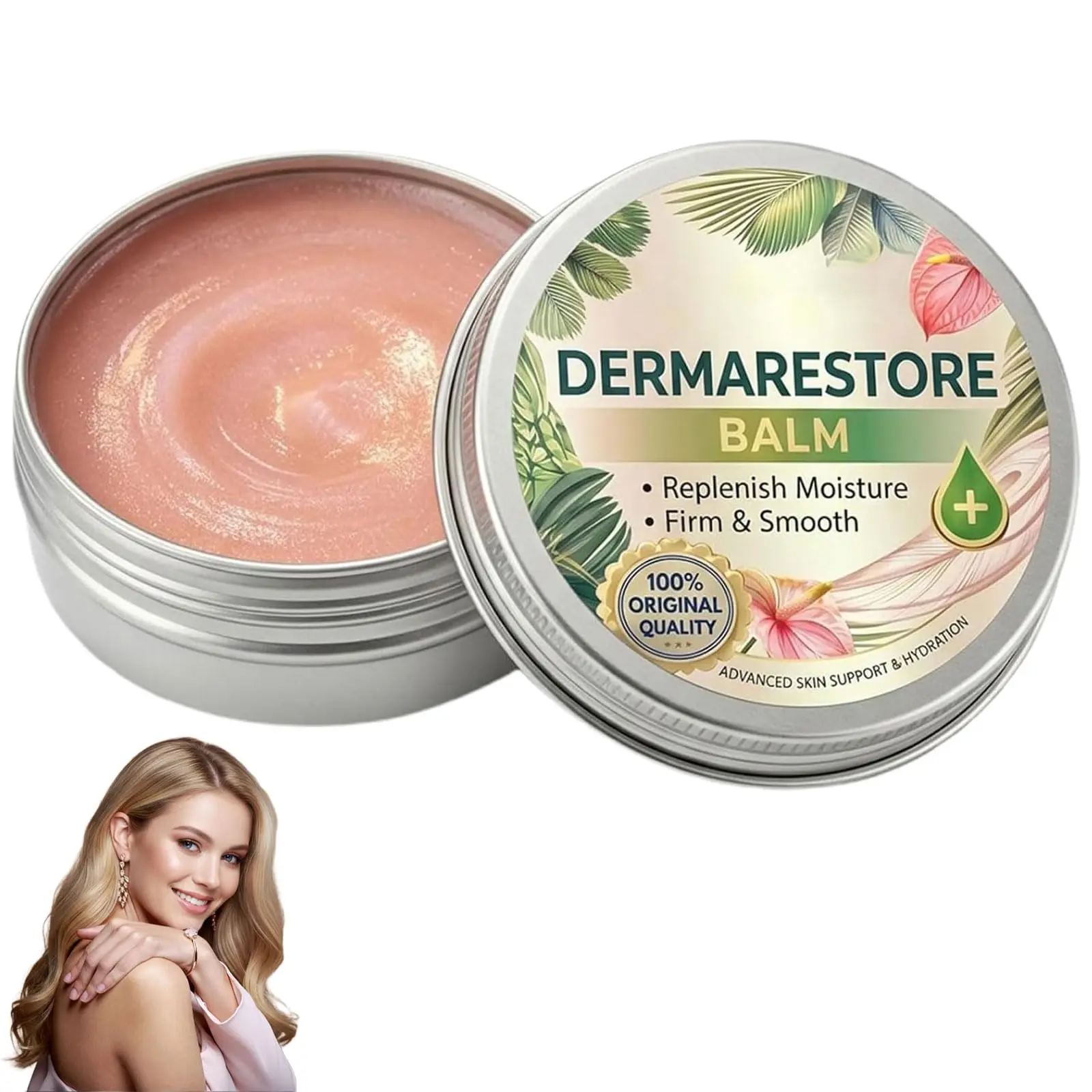 Moisturizing Cream Derma Restore Balm Crepey Skin Natural Ingredients Lifts Firms Reduce Wrinkles Fine Lines Legs Arms Back