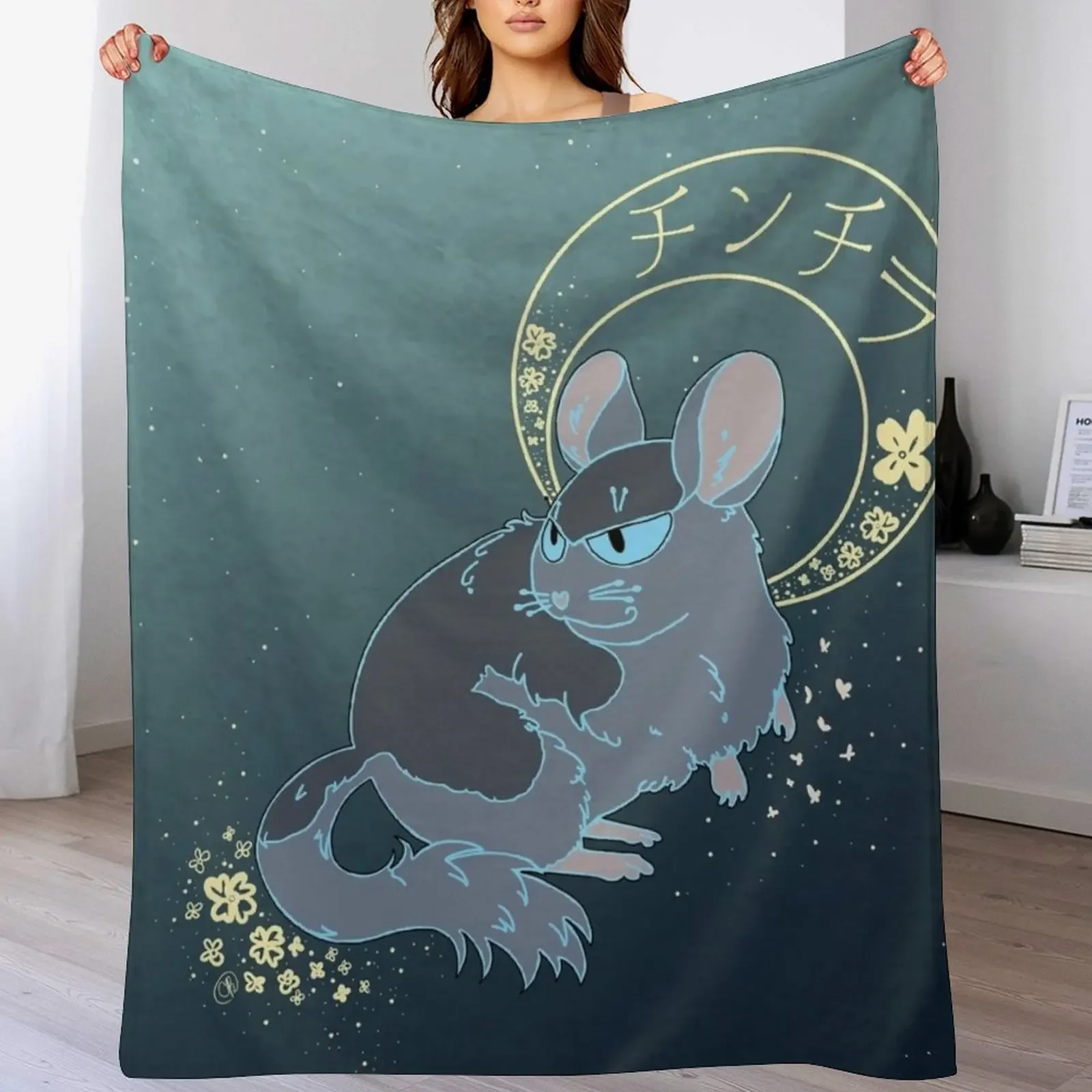 Chinchilla Throw Blanket Modern Design Soft Blanket for Home Decor