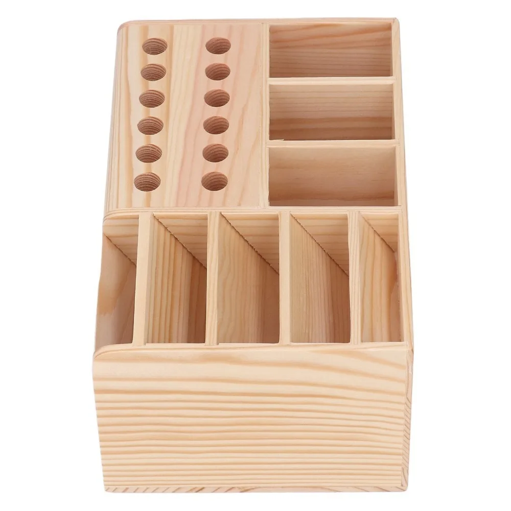 Wood Storage Rack Countertop Wooden Organizer Stable Tool Parts Box Freestanding Rack Space Saving Desktop Storage Box