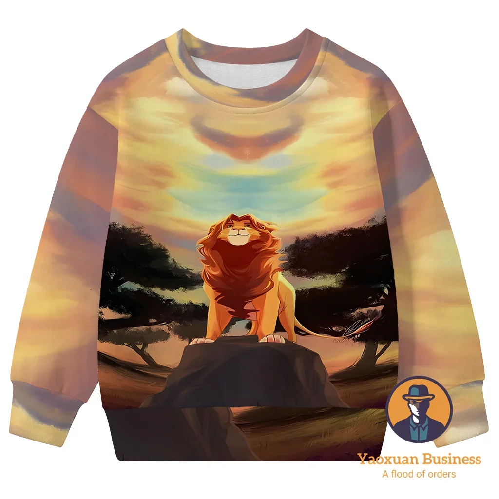 

The Lion King 2025 3D Crew Neck Sweatshirt Kids Teens Boys Girls Cartoon Print New Summer Trendy Hot Selling Best Fashion